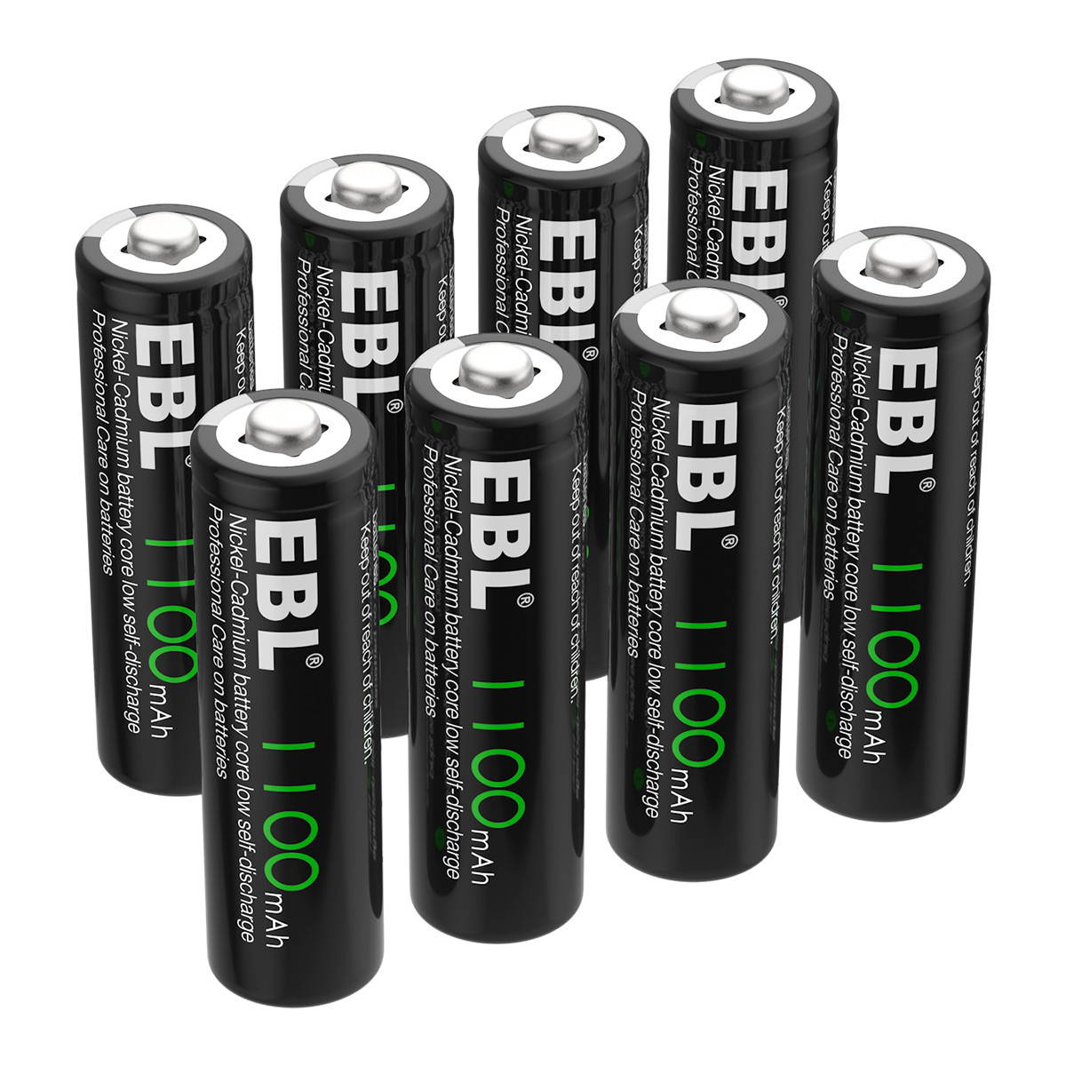 EBL 12 Pack 1100mAh AA Ni-CD Battery 1.2V Rechargeable Batteries for Garden Solar Light