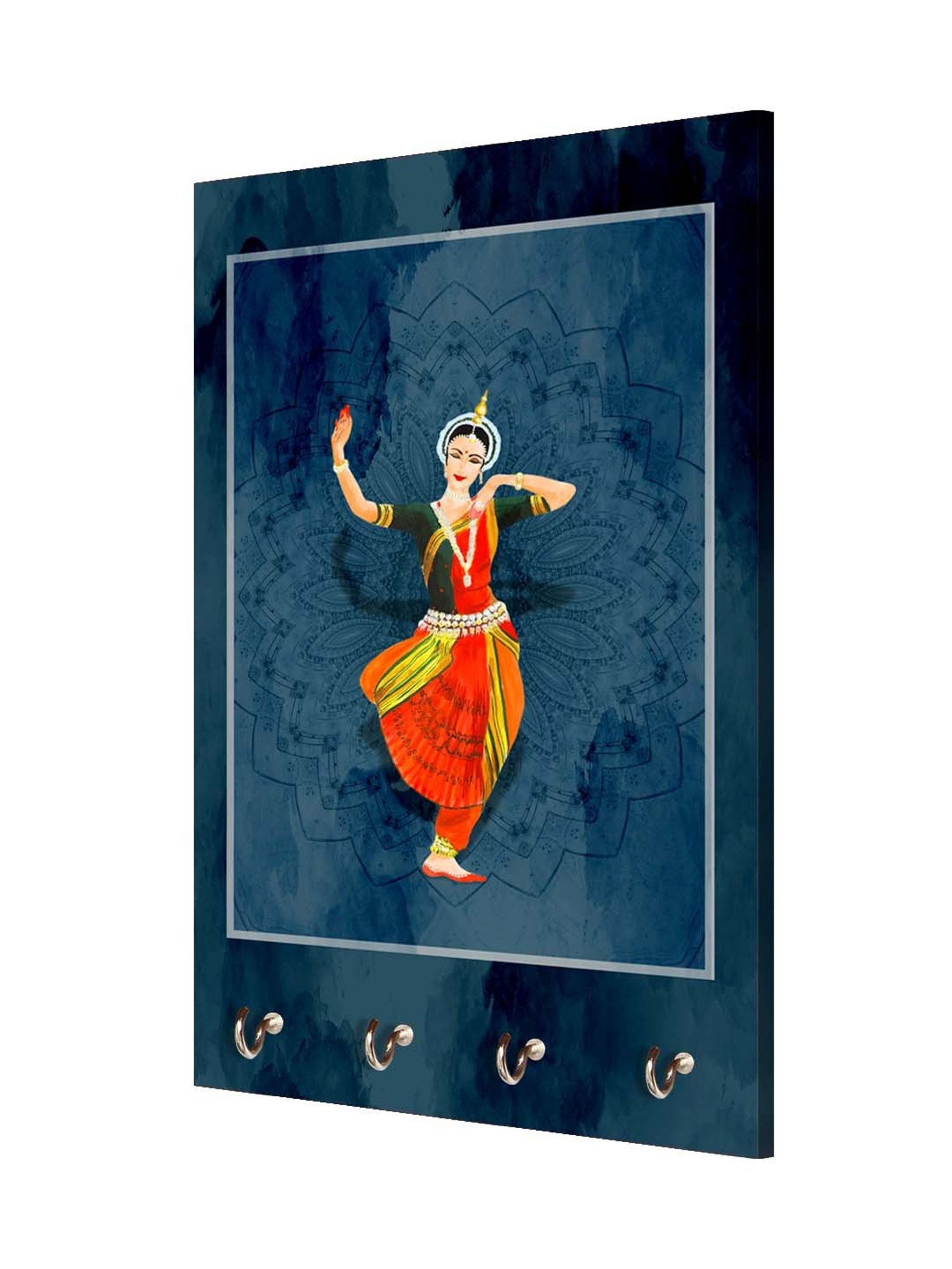 999Store Navy Blue & Red MDF  Key Holder - Set of 1