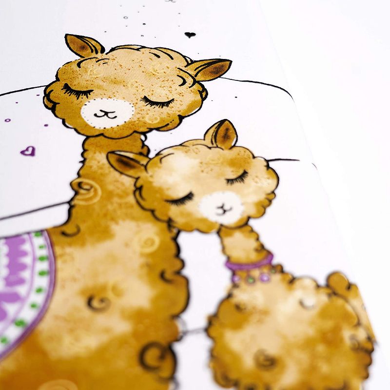 JumpOff Jo Fitted Mini Crib Sheet, Cotton Crib Sheet for Miniature Sized Crib Mattresses, Hypoallergenic and Breathable, 24" x 38", Llama and Mama