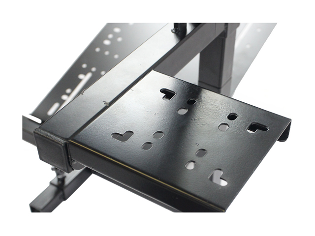 GTR Racing Simulator GTAF-BLK-S105LWHTRD - GTA-F Model (Black) Triple or Single Monitor Stand with White/Red Adjustable Leatherette Seat, Racing Simulator Cockpit gaming chair Single Monitor Stand