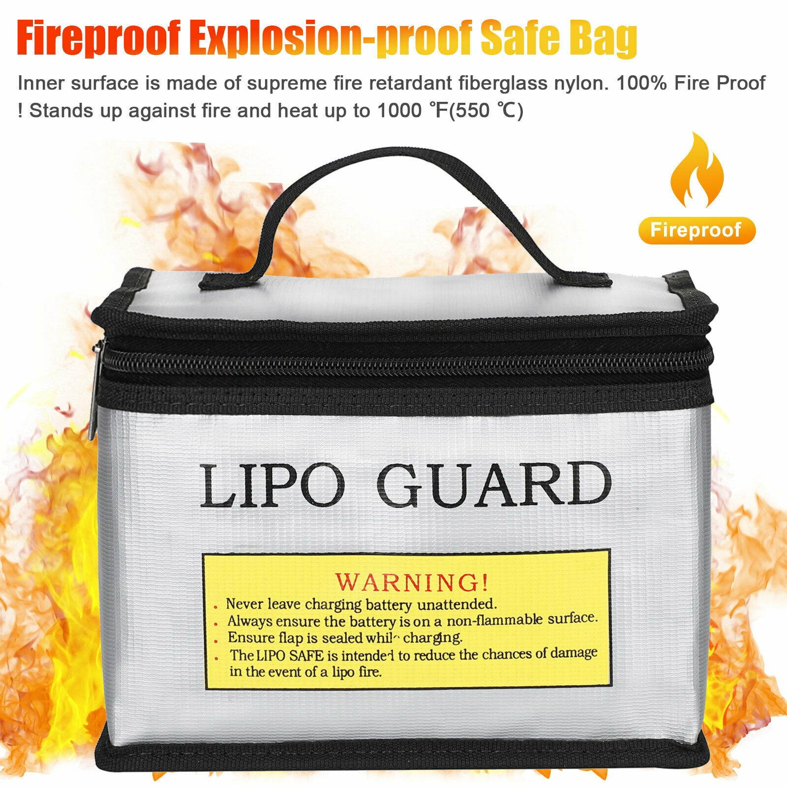 Lipo Battery Safe Guard Fireproof Explosionproof Bag Pouch For Charge Storage