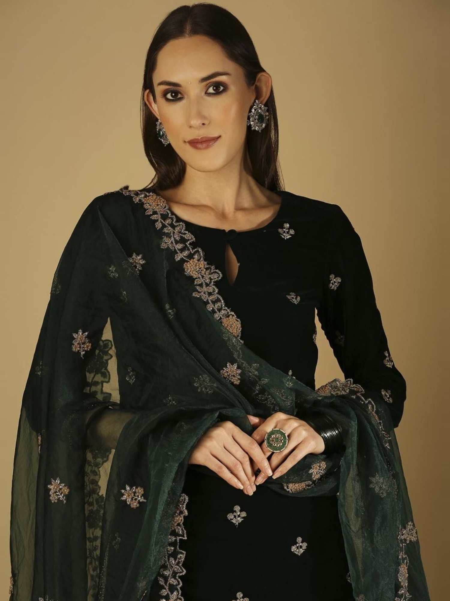 Monk and Mei Ruhani - Dupatta - Green