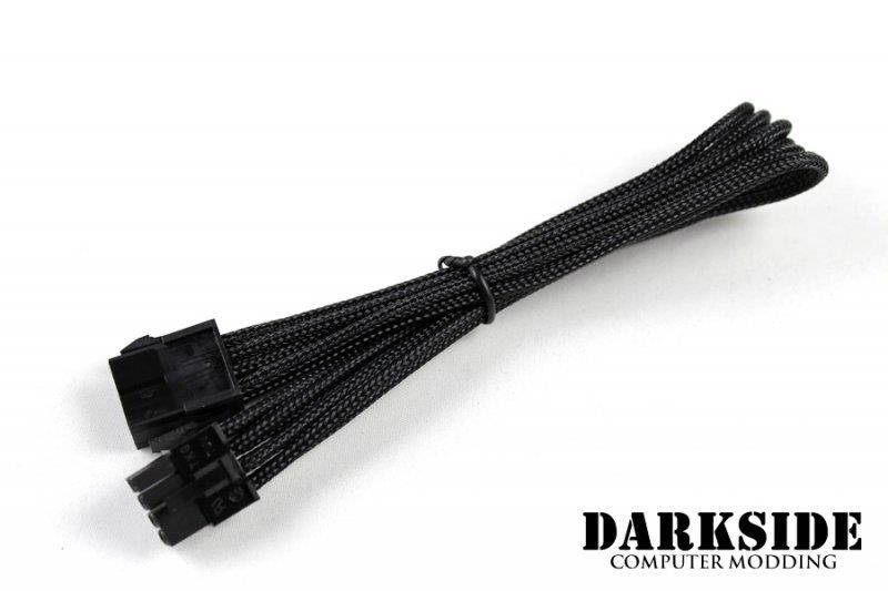 Darkside 8-Pin PCI-E 12" (30cm) HSL Single Braid Extension Cable - Jet Black (DS-0179)