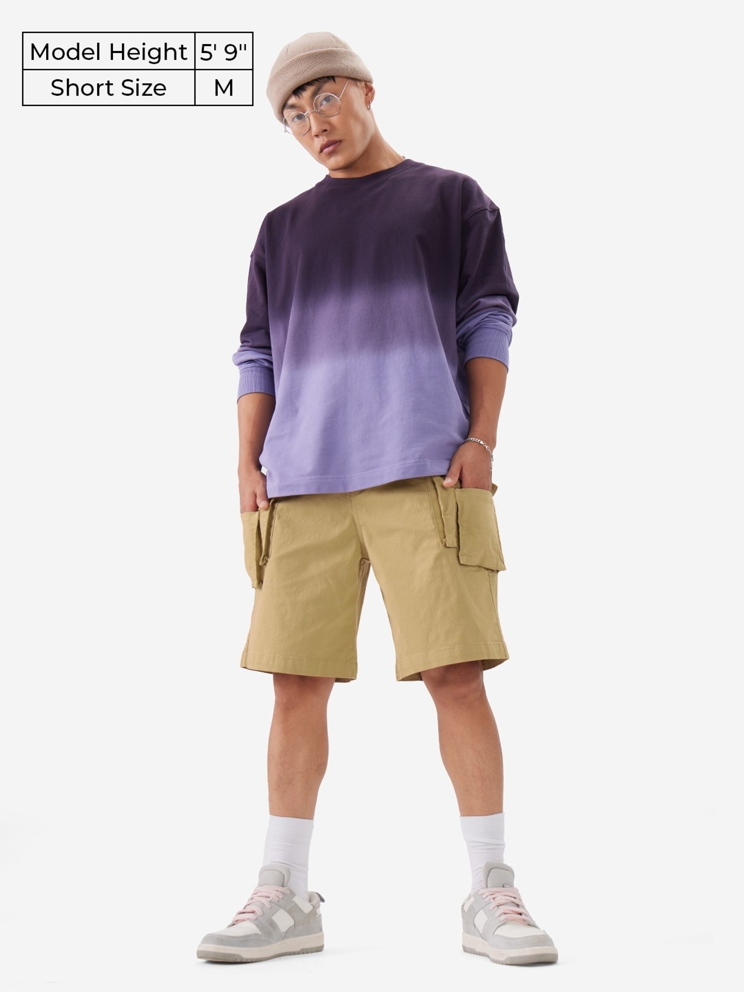 The Souled Store Brown Regular Fit Cargo Shorts