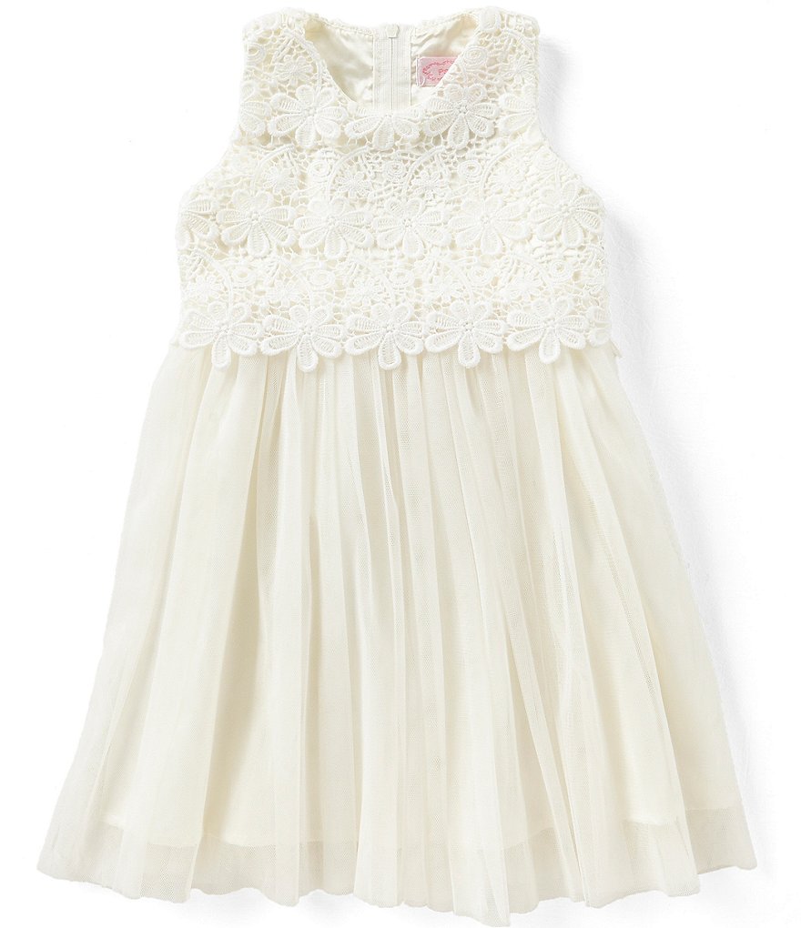 Popatu Baby Girls 12-24 Months Lace/Tulle Tie-Back Dress