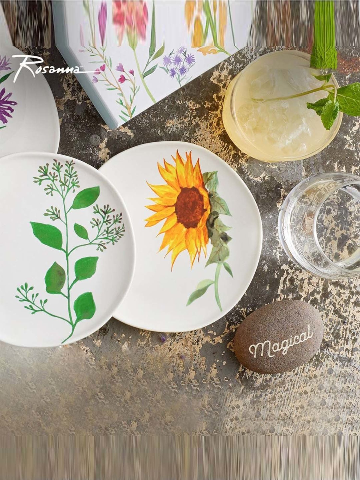 Rosanna Multi Bloom Medium Floral Print Serving Bowl