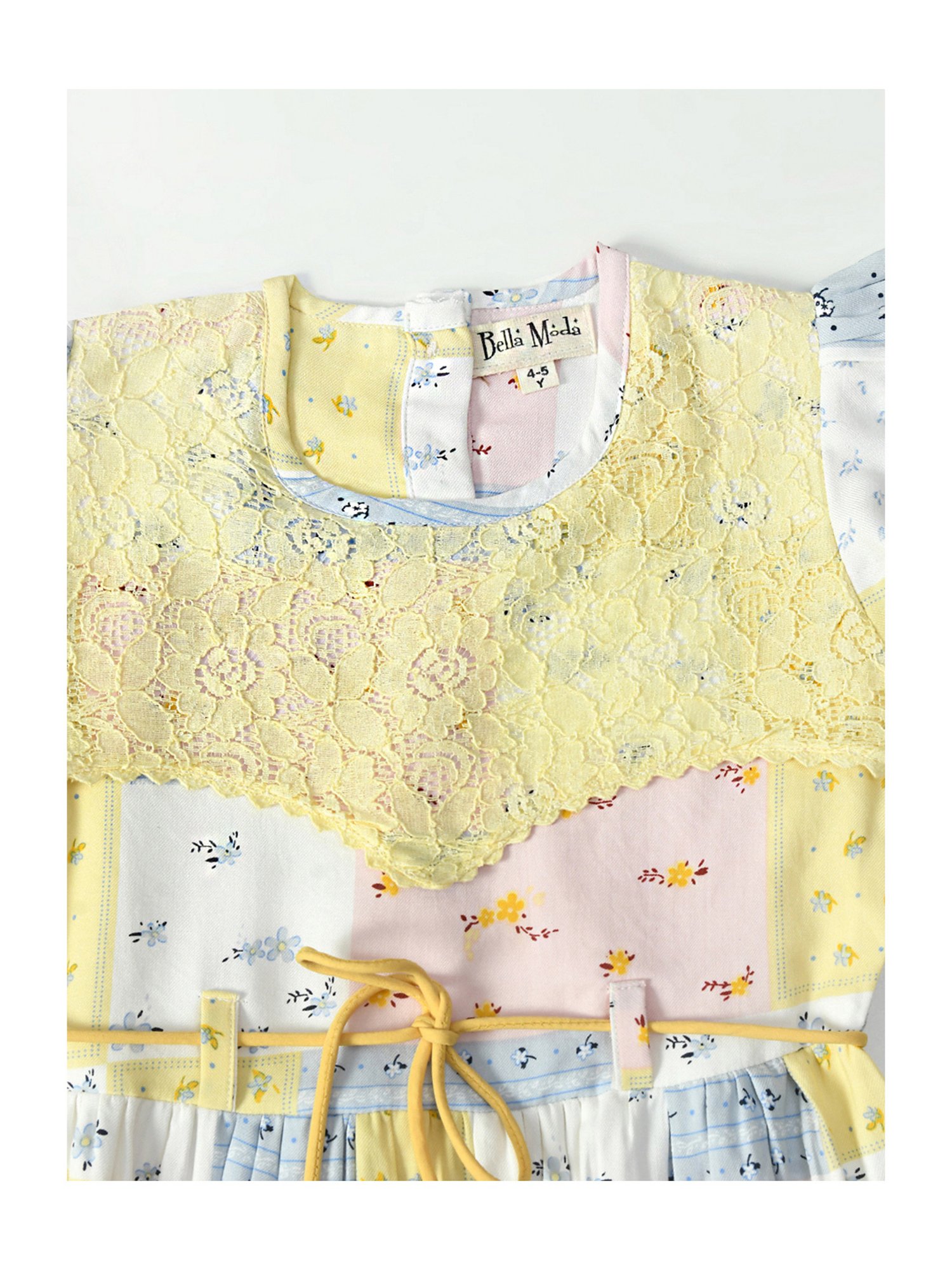 Bella Moda Kids White Printed Fit & Flare Dress