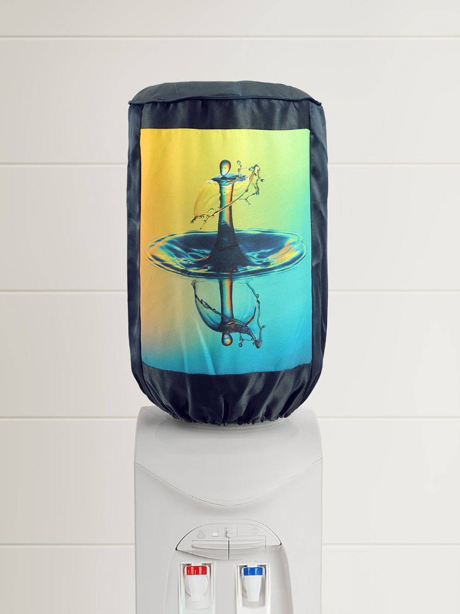 Swayam Black & Blue Cotton 20 Litre Water Dispenser Bottle Covers - Set of 1