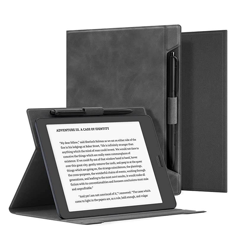 Skin Touch Feeling Folding Case for Boox Nova 3 7.8'' & Nova 2 7.8'' & Nova Pro 7.8'' E-Reader,Premium PU Leather Lightweight Folding Stand Cover,with Pencil Holder and Auto Sleep/Wake Function