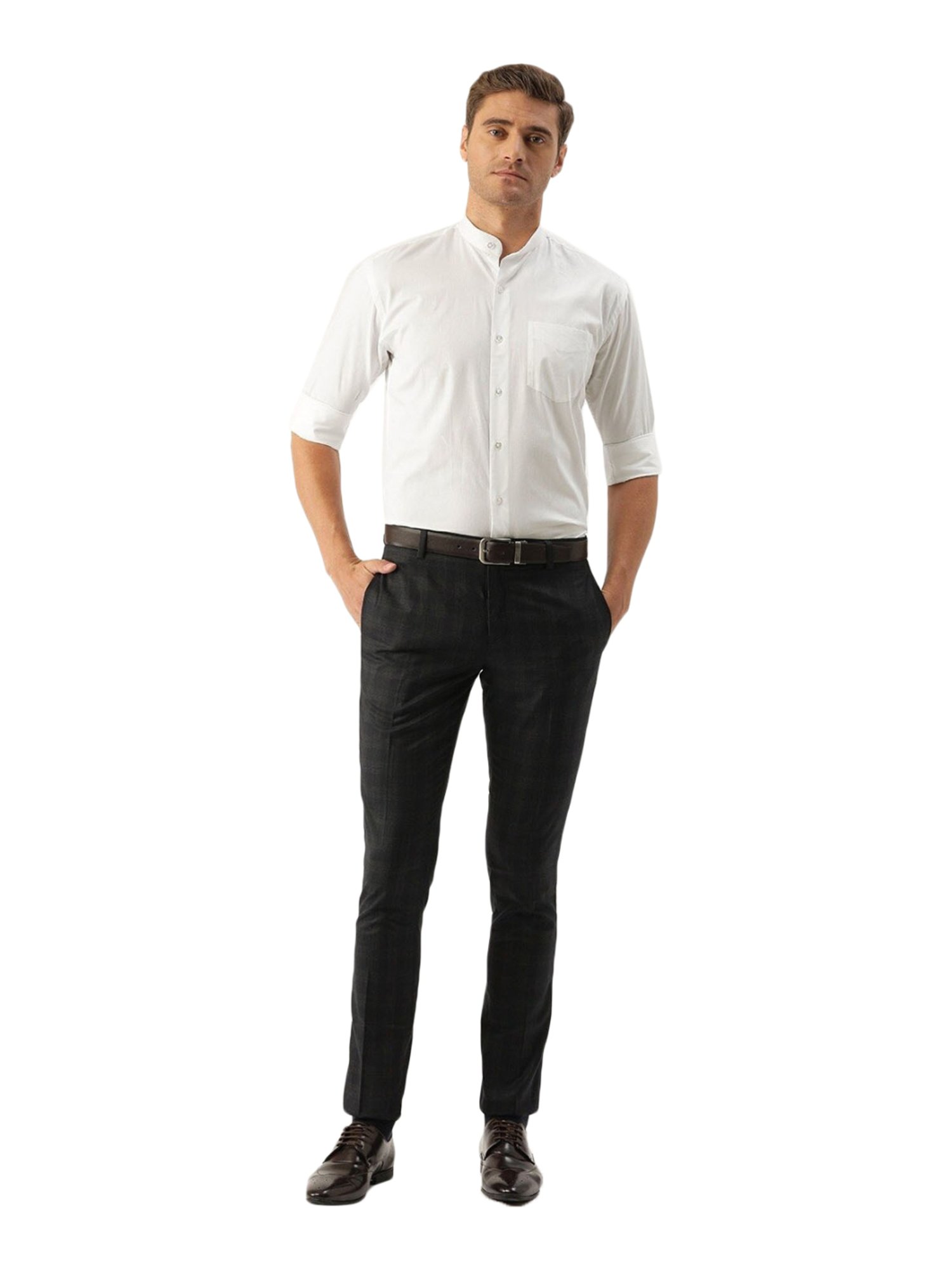 Hancock White Cotton Slim Fit Shirt