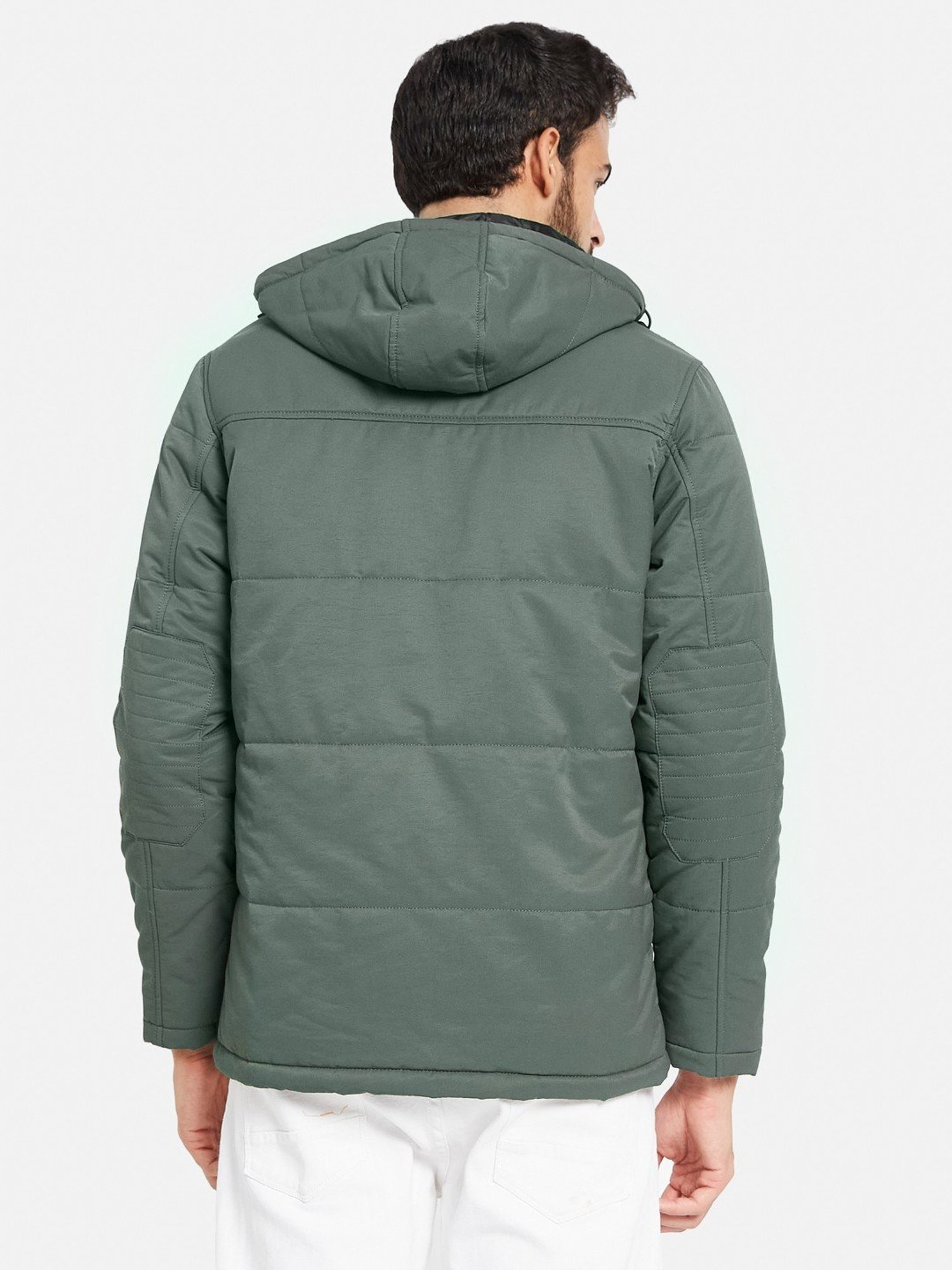 METTLE Grey Regular Fit Hooded Jacket