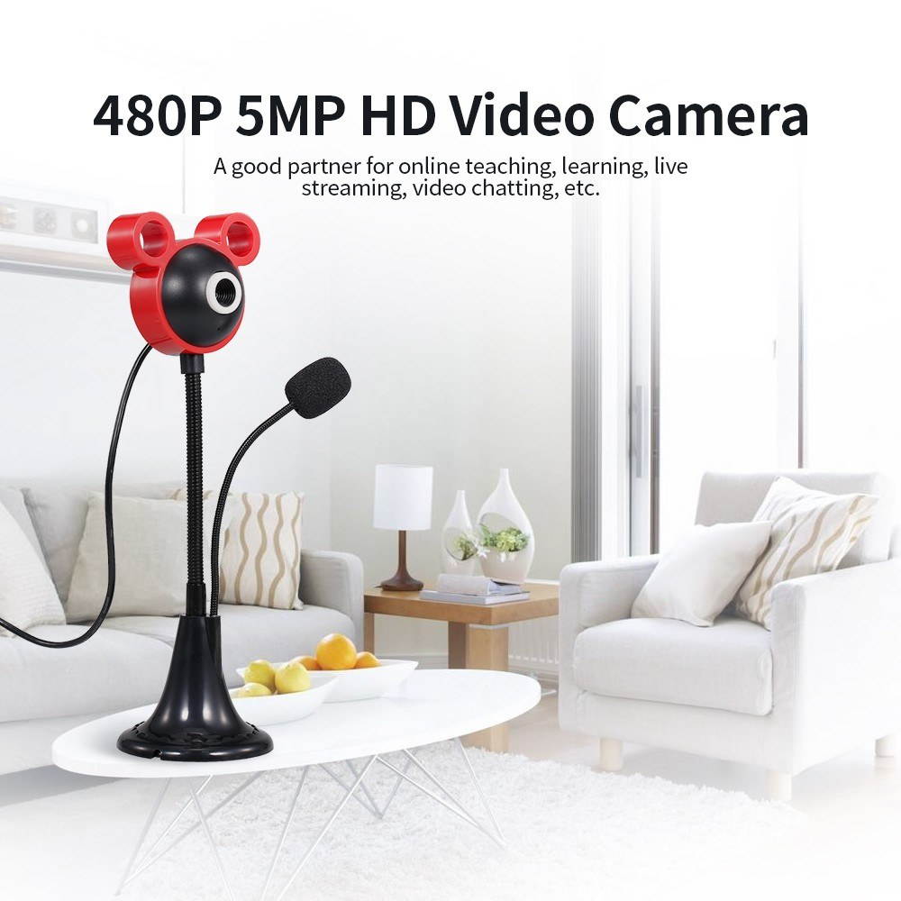 Webcam 1080P Computer Camera with Privacy Cover USB Connection Built-in Noise-reduction Microphone for Live Video
