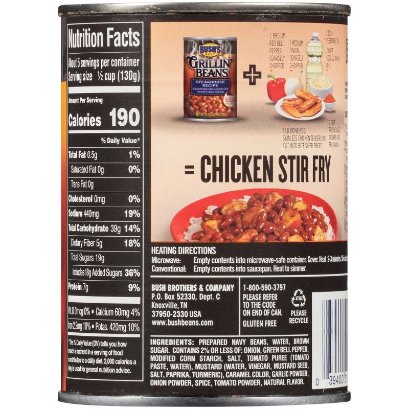 Bush's Steakhouse Recipe Grillin' Beans - 22oz