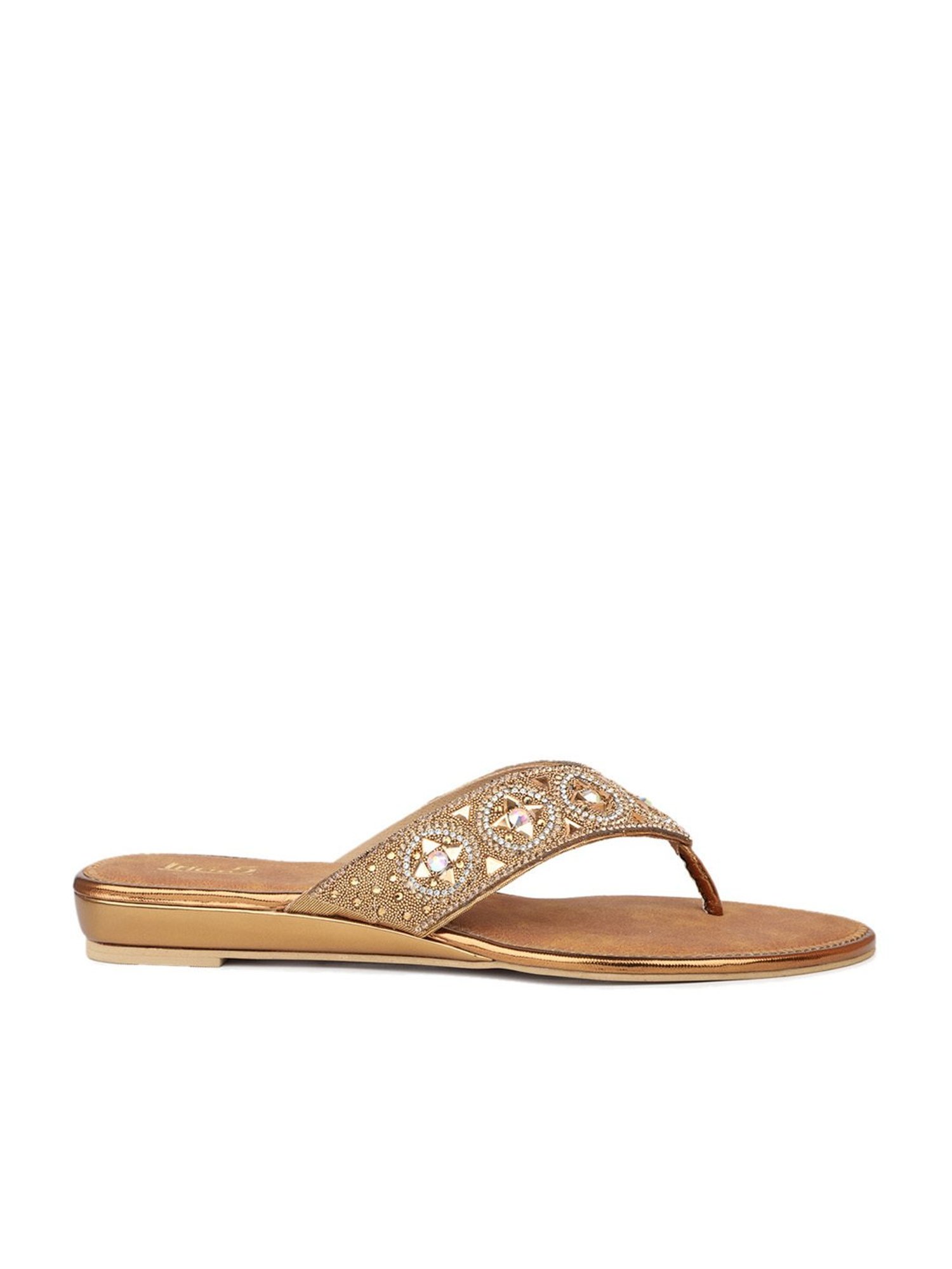 Inc.5 Women's Antique Gold Thong Sandals