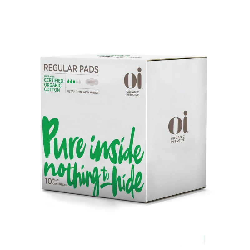 Organic Initiative Oi Organic Cotton Ultra Thin Pads with Wings (Reg & Super) - 2pk