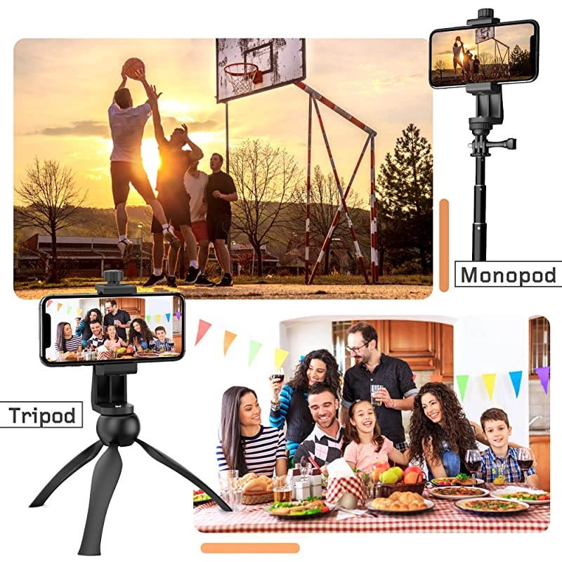Phone Tripod Mount 2 Pack 14 Screw Adapter Cell Phone Holder with Adjustable Clamp Compatible with iPhone Samsung and All Phones CamcorderSelfie Monopod and More