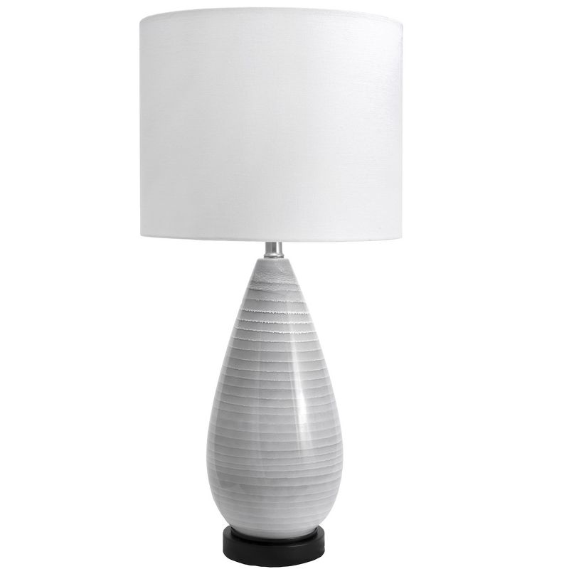 nuLOOM Tempe Glass & Metal 27" Table Lamp Lighting - Gray 27" H x 13" W x 13" D