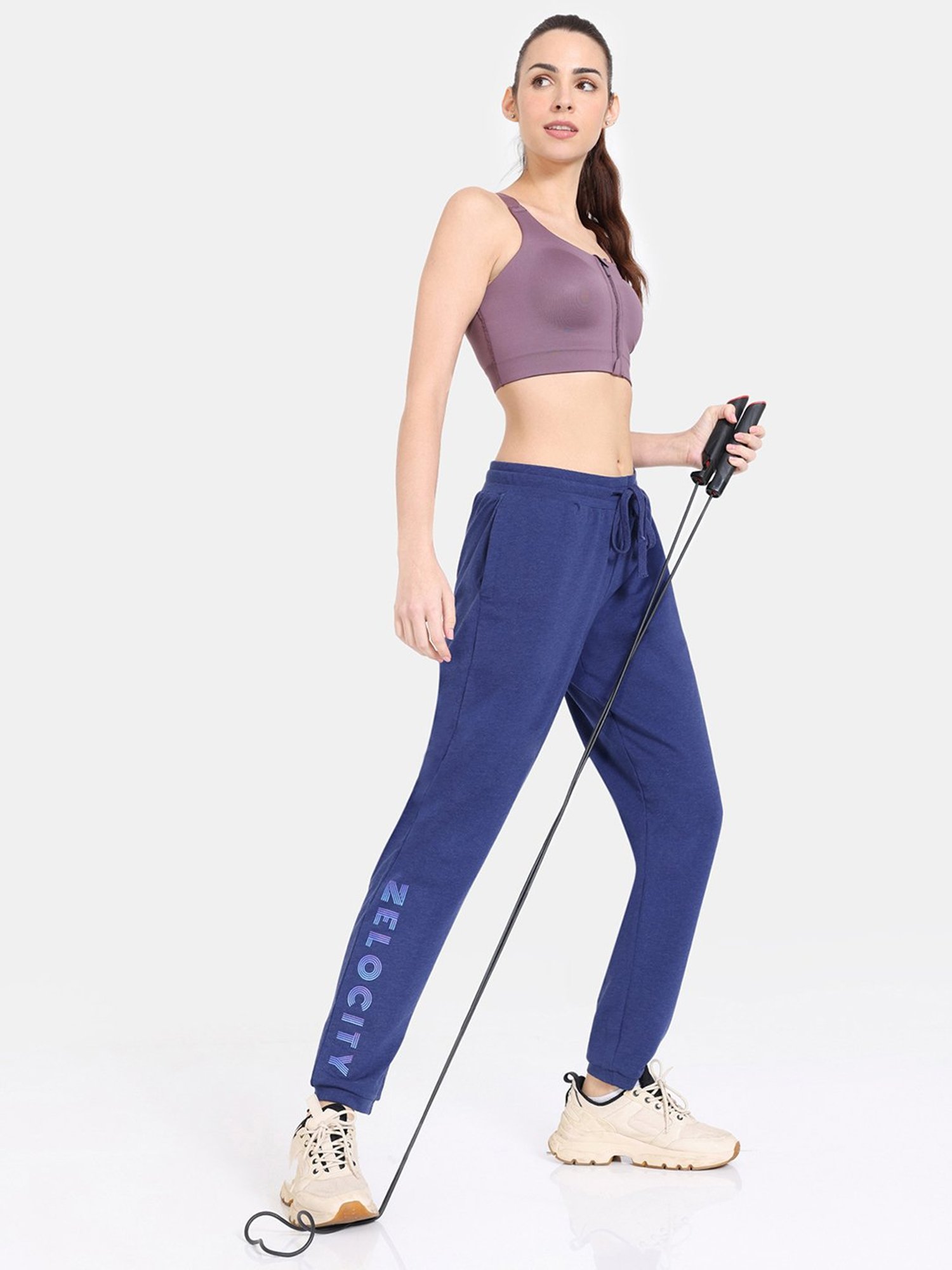 Zelocity by Zivame Blue Printed Track Pants