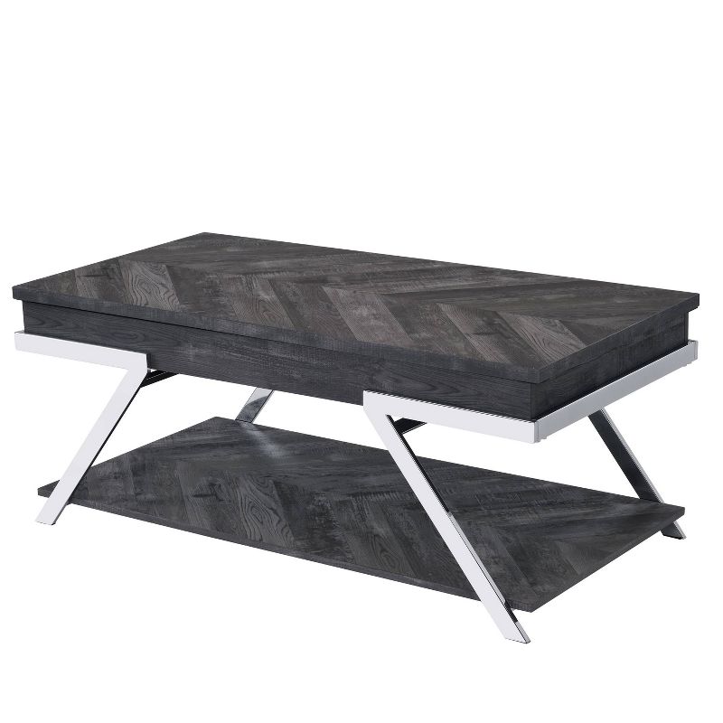 Roma Lift Top Cocktail Table Metal and Wood Dark Gray - Steve Silver Co.