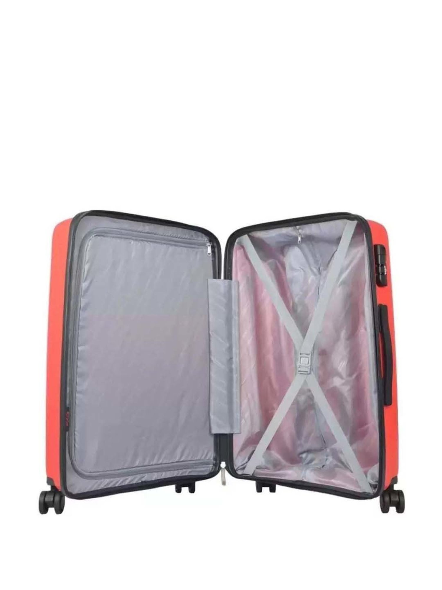 VIP Quad Red Textured Trolley Bag Pack of 3 - 53cms,63cms & 73cms