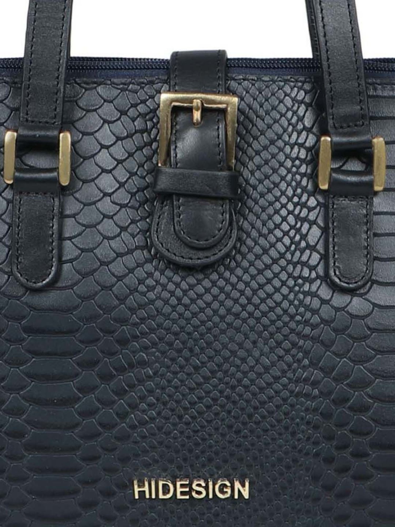 Hidesign Angelina Sb 01 Navy Textured Medium Shoulder Bag