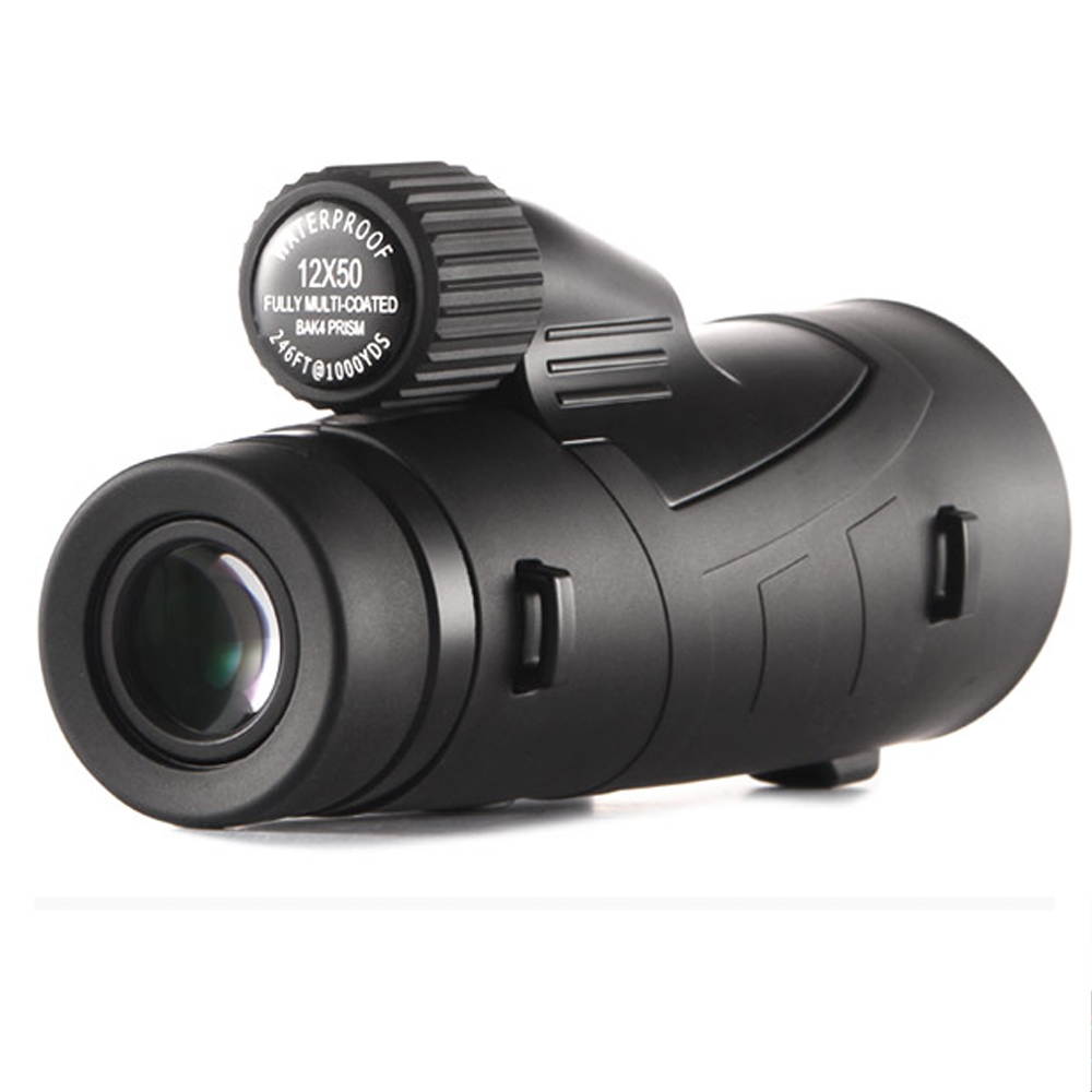 Ueasy Waterproof 12x50 High Powered Monocular Side Hand Strap with Tripod Outdoor Binoculares Sports Telescope monoculars for bird watching mini telescope