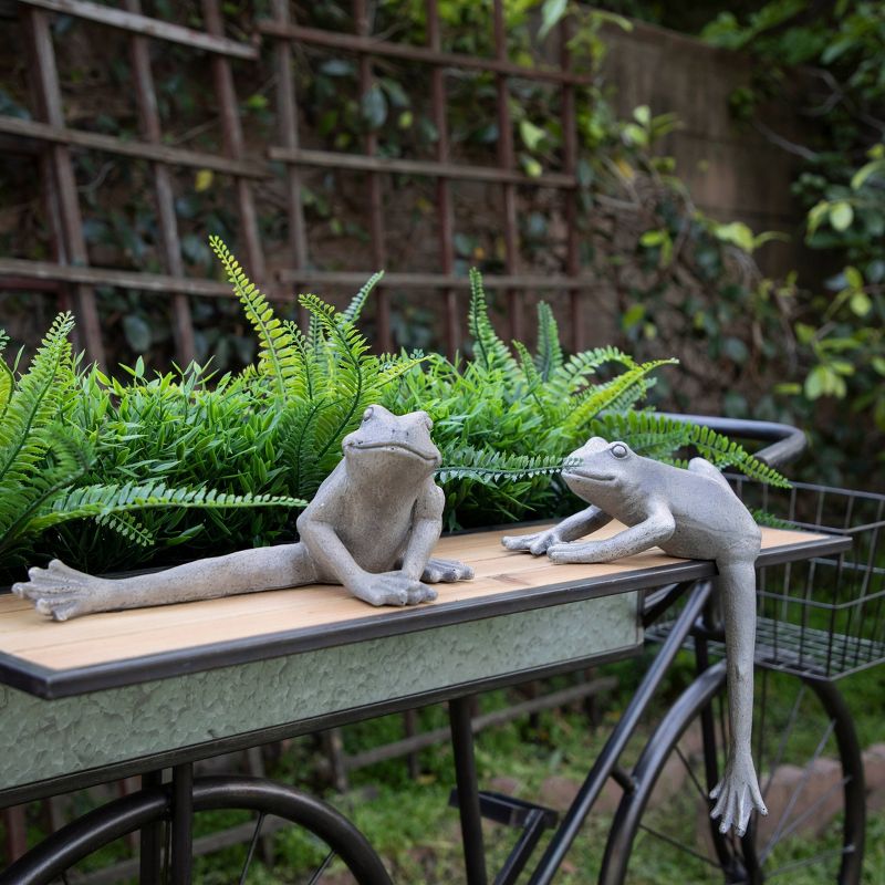 Resin Frog with Leg Down Figurine - Sagebrook Home