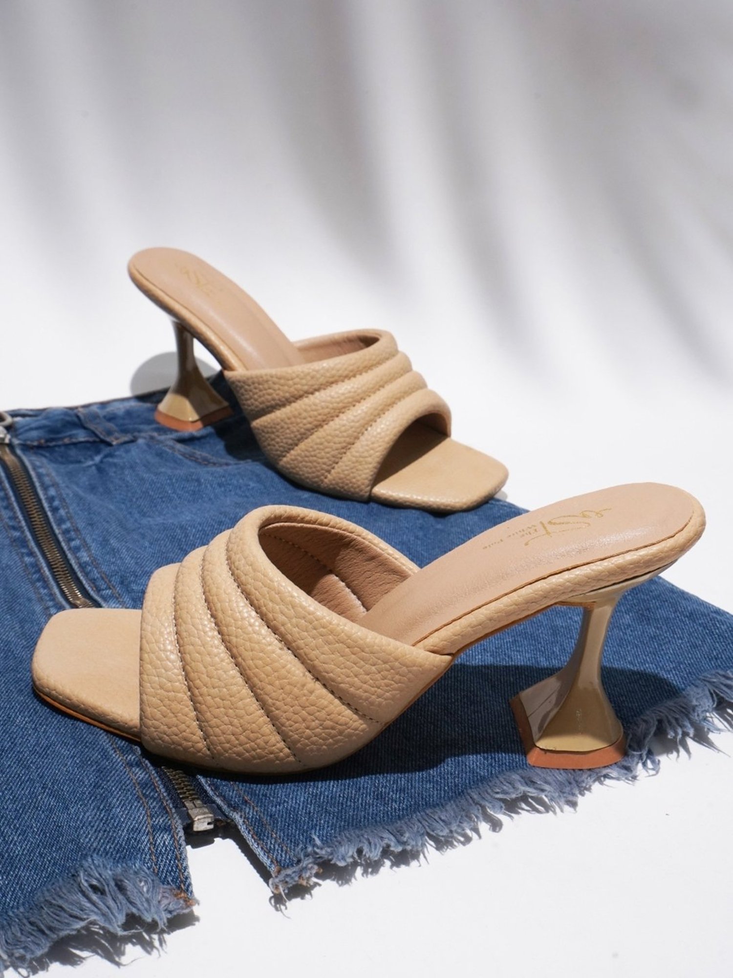 The White Pole Women's Beige Casual Sandals