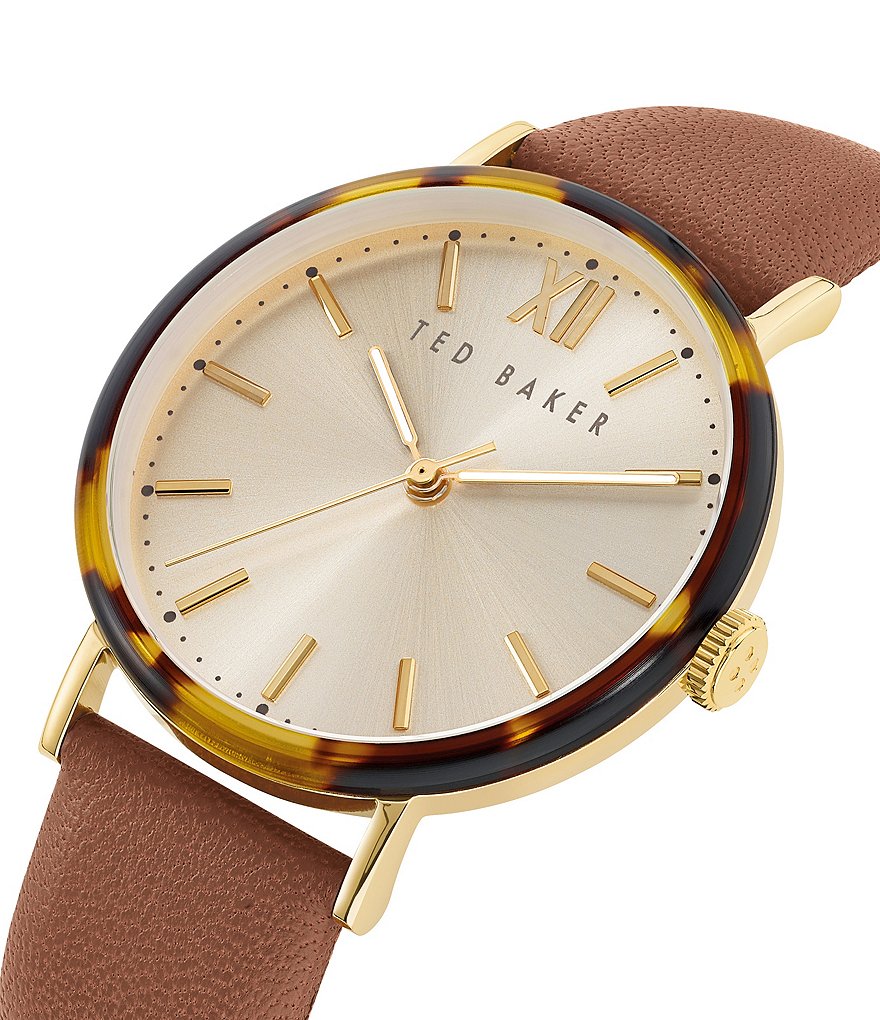 Ted Baker London Phylipa Tan Tortoise Three-Hand Watch