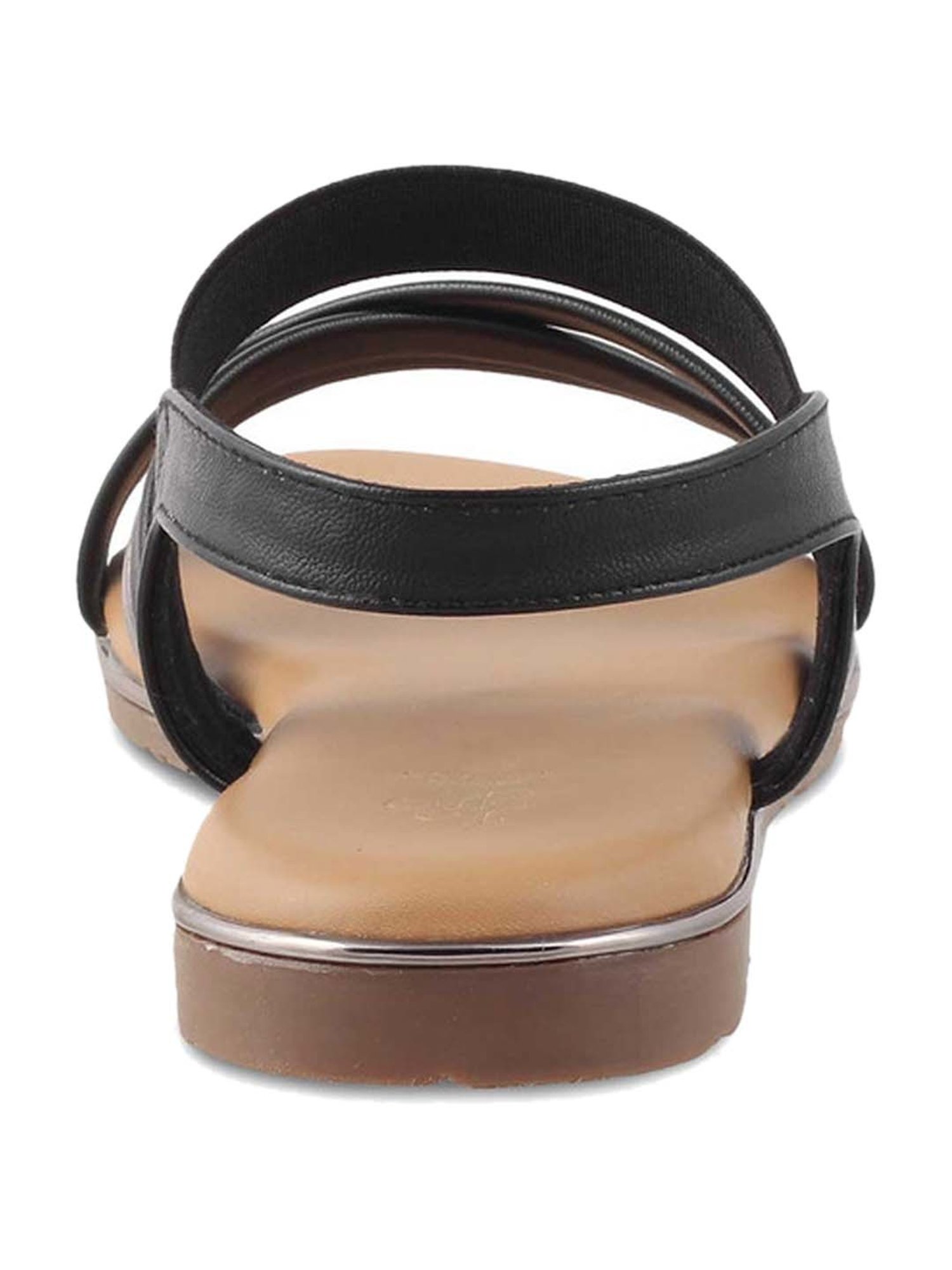 Tresmode Women's Black Ankle Strap Sandals