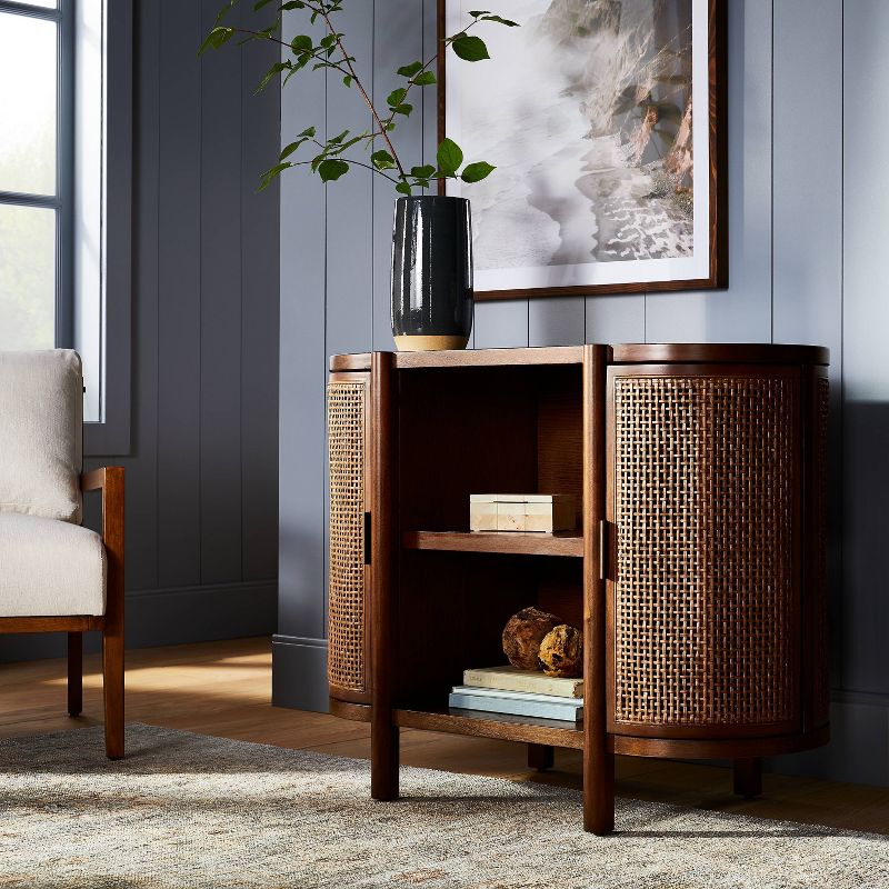Portola Hills Caned Door Console with Shelves Walnut - Threshold™ designed with Studio McGee