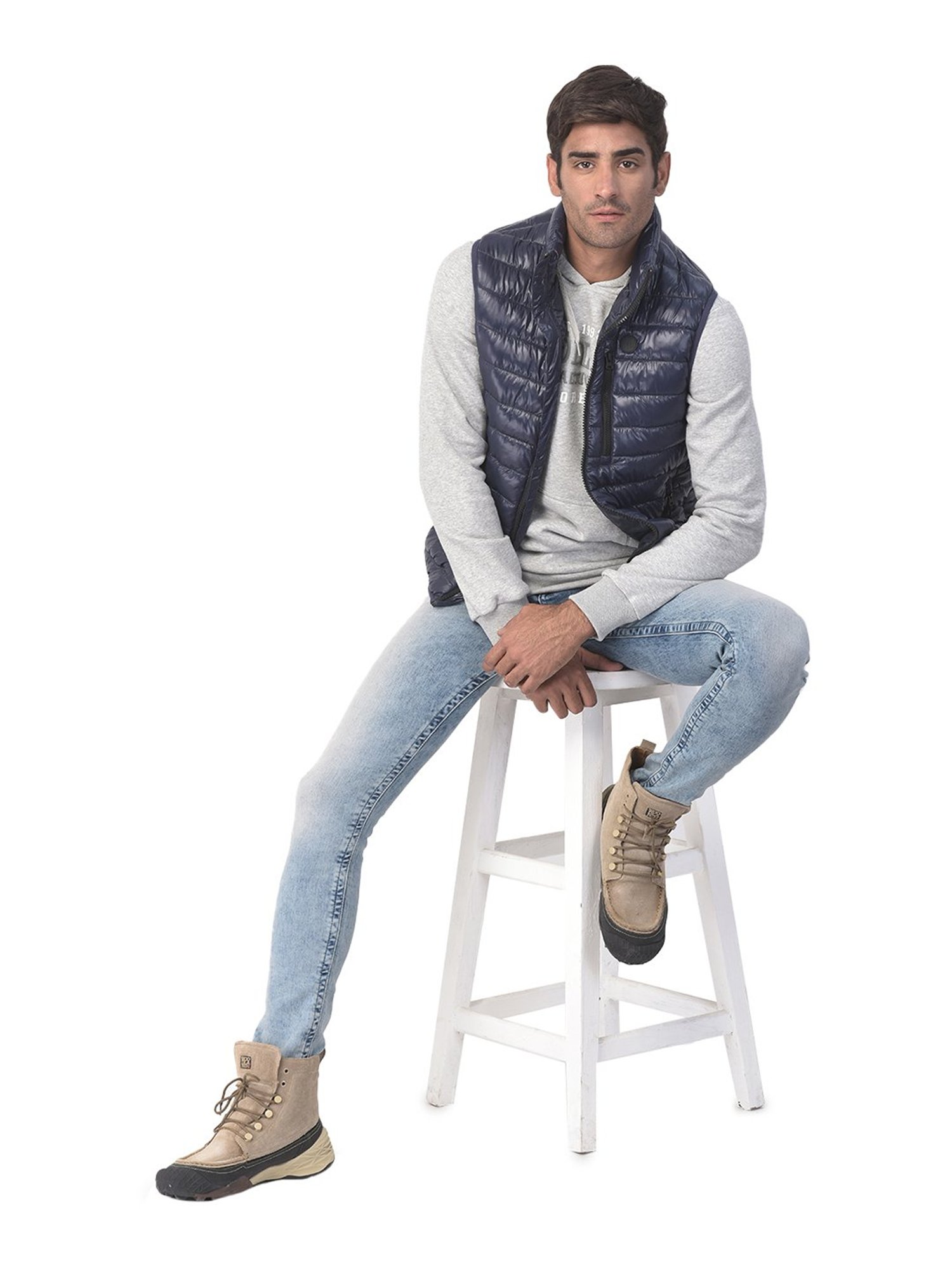 Woods Dark Navy High Neck Nylon Jacket