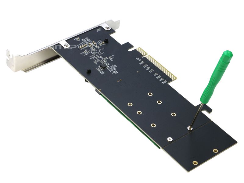 Dual NVMe PCIe Adapter, RIITOP M.2 NVMe SSD to PCI-e 3.1 x8/x16 Card Support M.2 (M Key) NVMe SSD 22110/2280/2260/2242/2230
