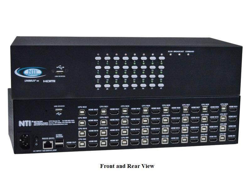 NTI unimux-hd4k-32 32-Port 4K HDMI USB KVM Switch