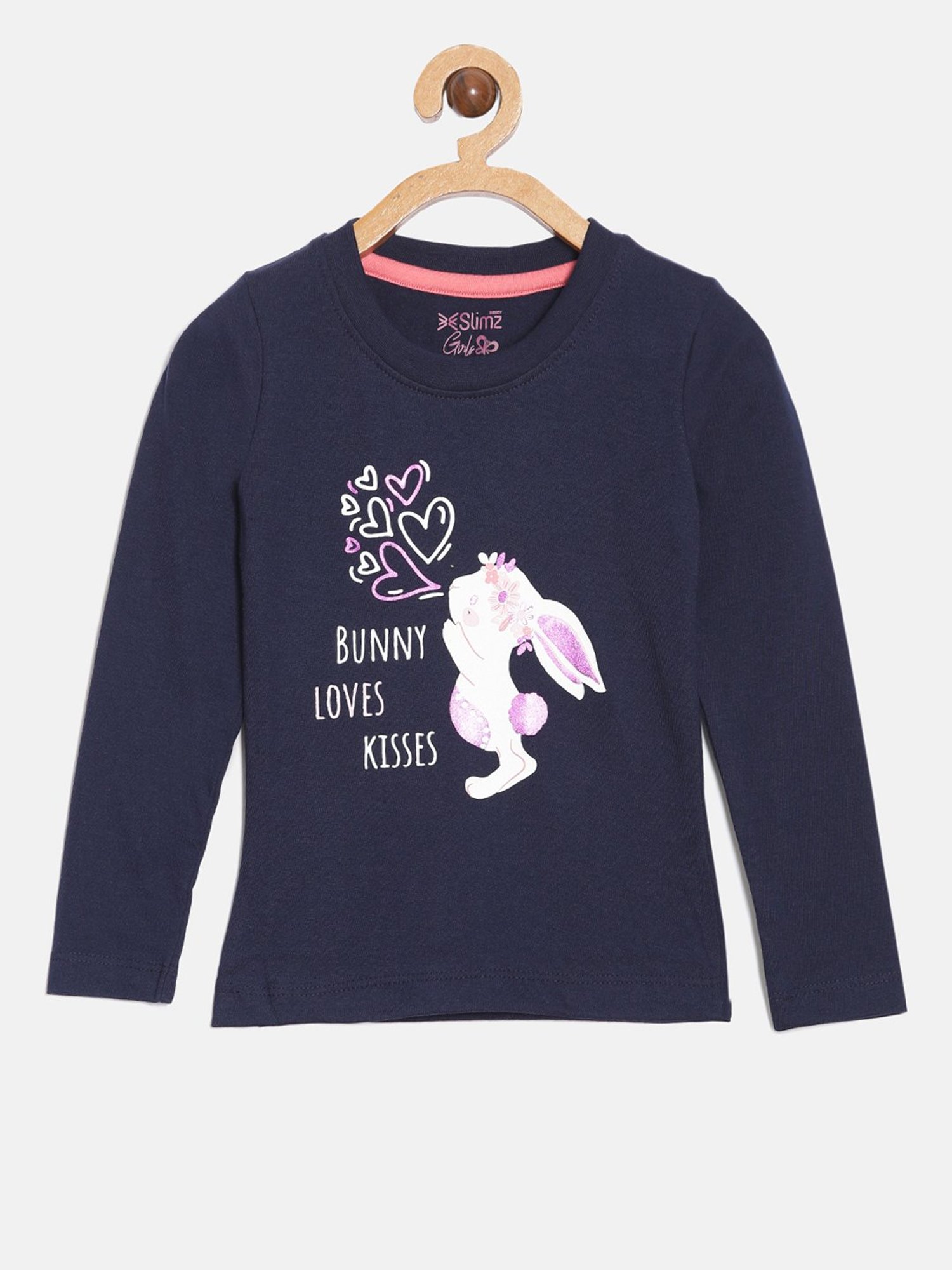 Dixcy Slimz Kids Navy Printed Full Sleeves Top