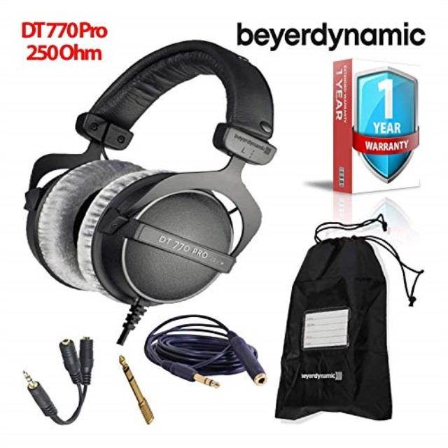 Beyerdynamic DT 770 Pro 250 Ohm Headphones with Splitter and 3-Year Warranty