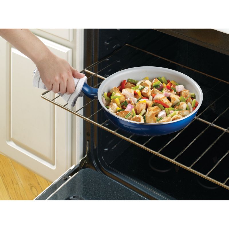T-fal Simply Cook Ceramic Cookware, Fry Pan, 12", Blue