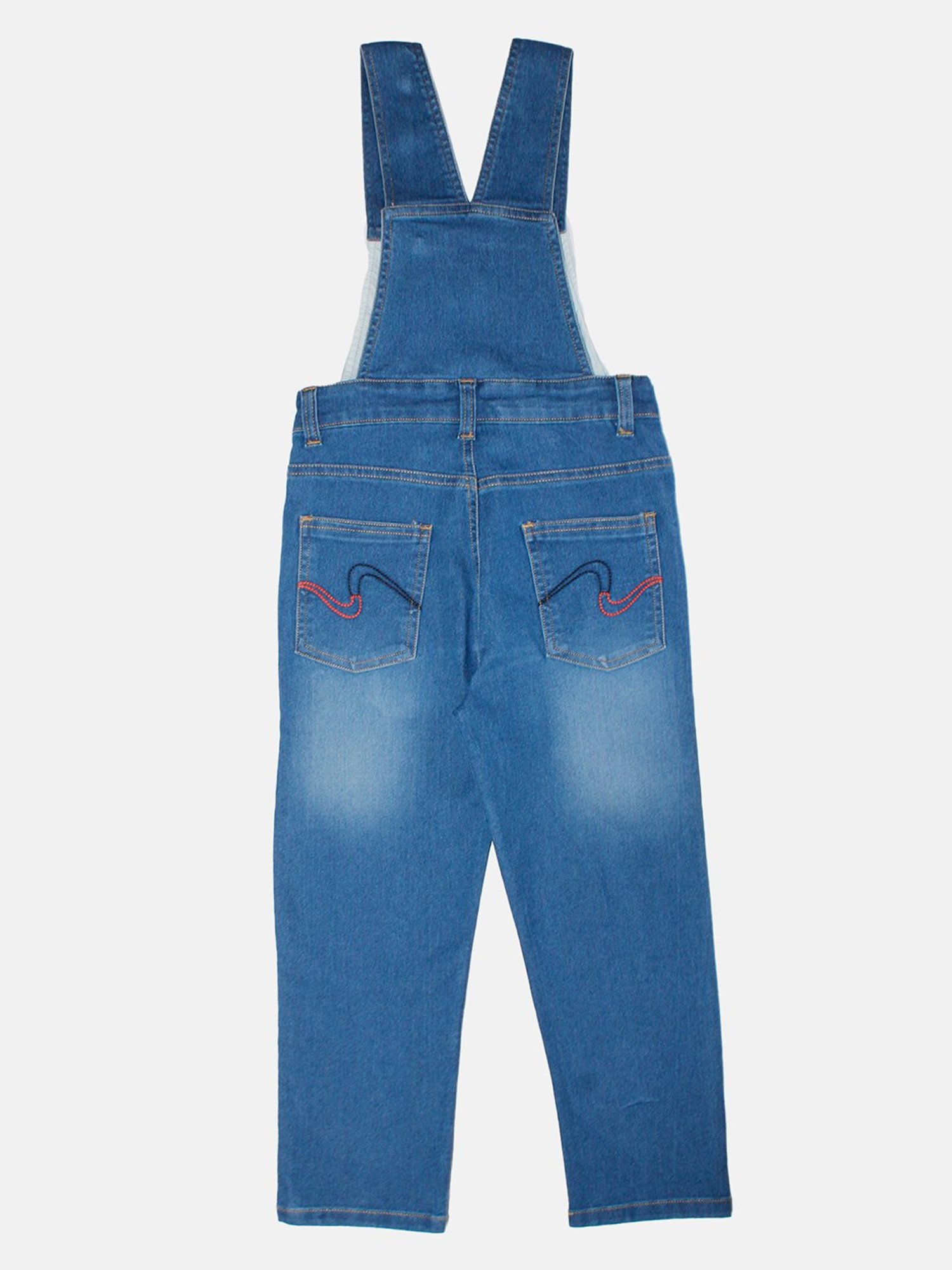 Kiddopanti Kids Blue Solid Dungaree