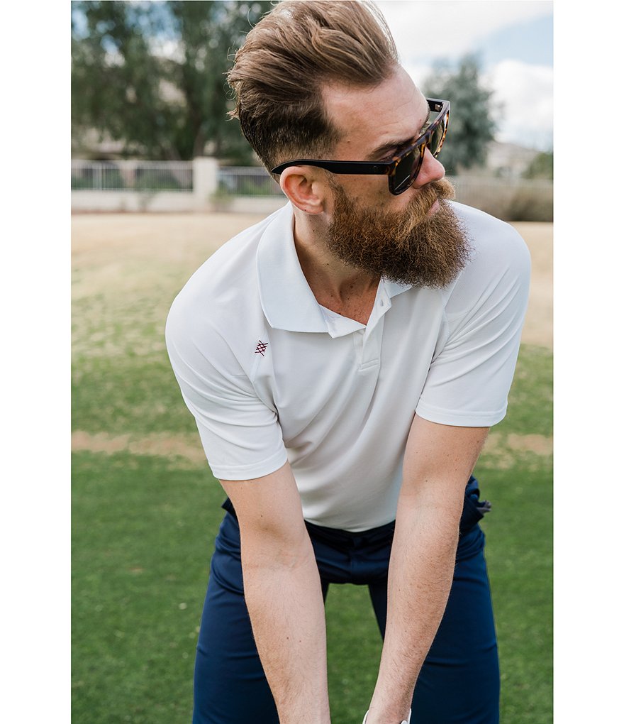 RHONE Delta Pique Short-Sleeve UV Protection Polo Shirt