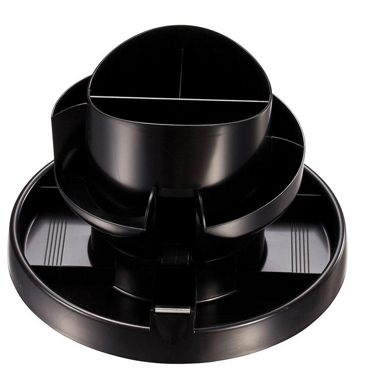 Officemate Rotary Organizer 16 Compartments 10-1/4"x10-1/4" 6-3/4" BK 26255