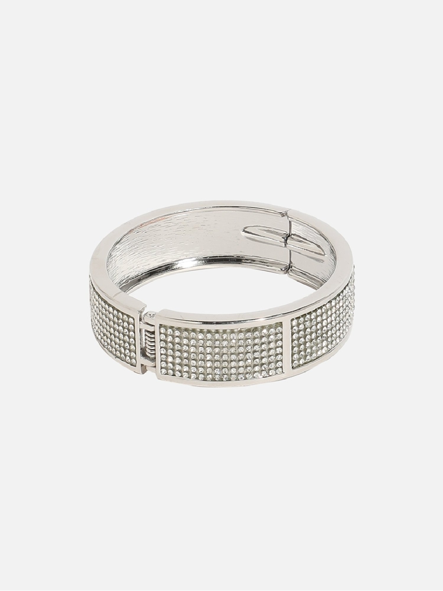 Sohi Women's Embellished Cluster Band Bracelet - Silver