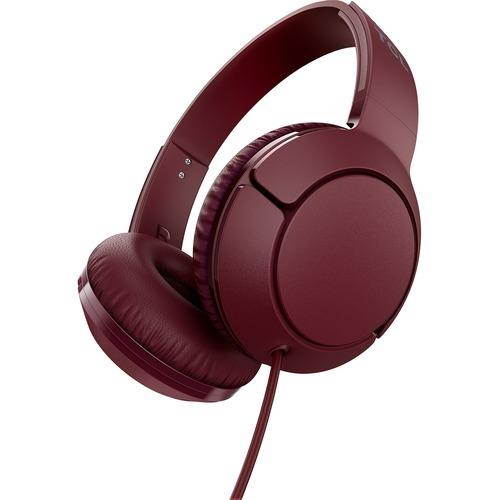 tcl mtro200 onear wired headphones with builtin mic  burgundy crush