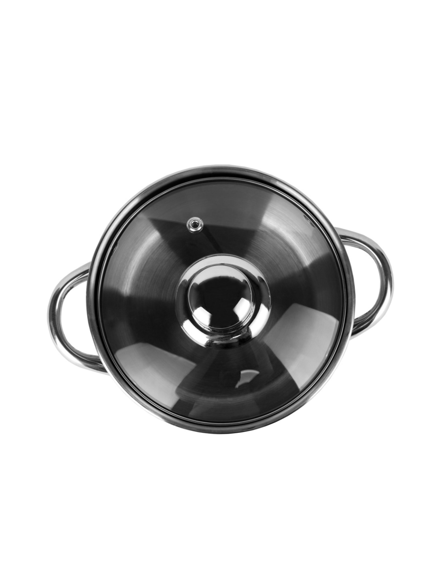 Sumeet S.S. Induction Bottom  Belly Shape Cook & Serve Casserole No. 10 (1.5 Ltr) With Glass Lid