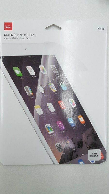 Verizon iPad Air / iPad Air 2 Display Screen Protector 3 Pack Anti-Scratch
