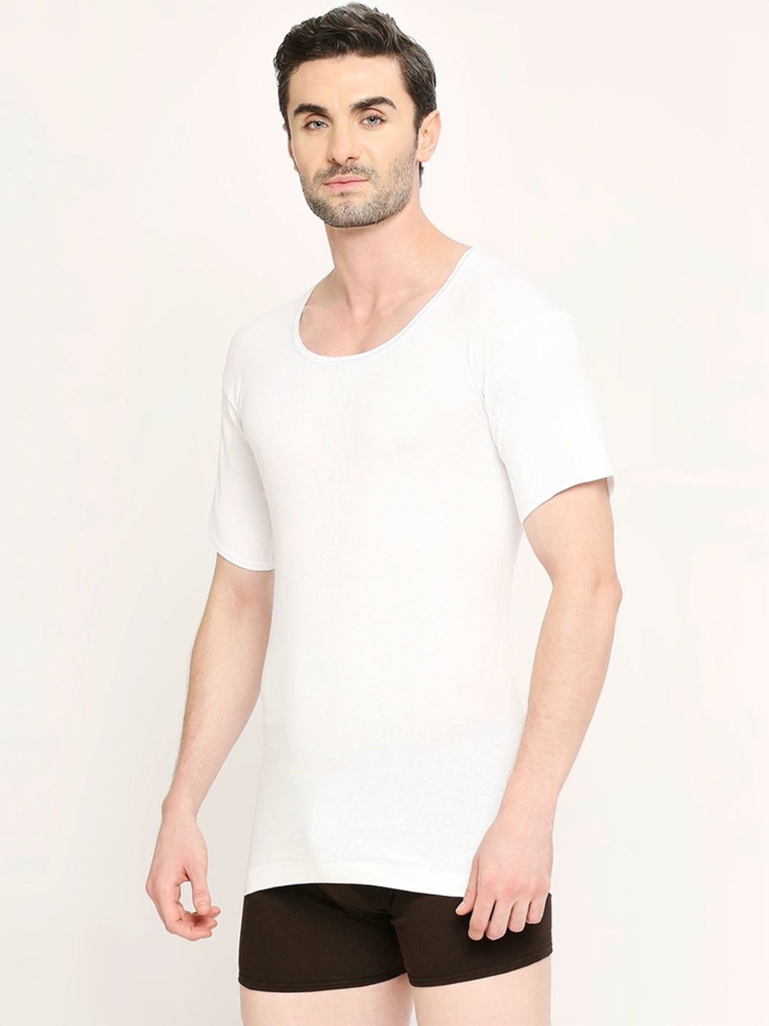 Vip White Regular Fit Vest - Pack Of 5