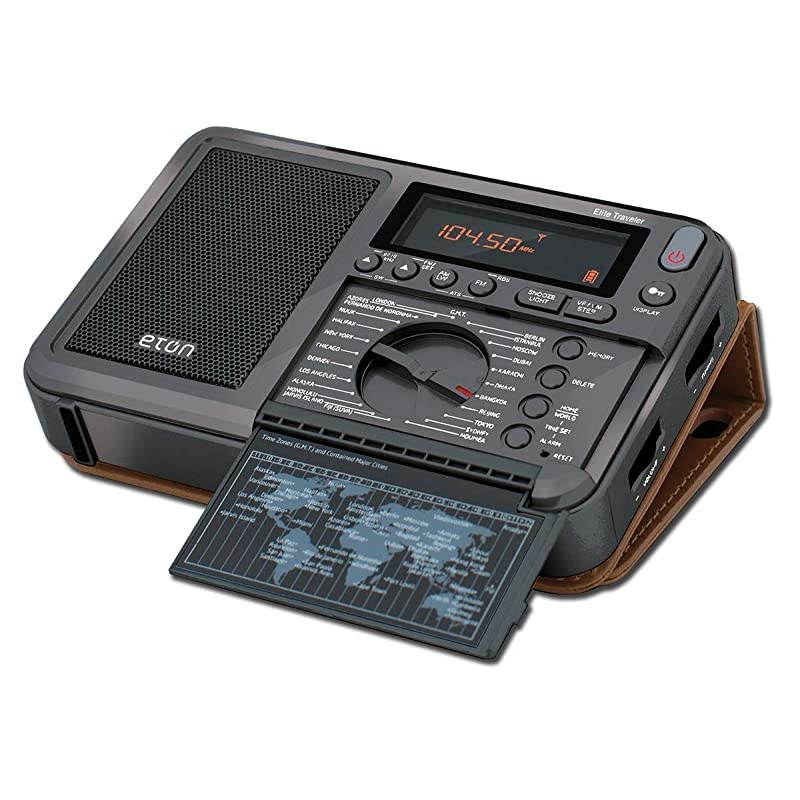 Elite Traveler AMFMLWShortwave Radio with RDS amp Custom Leather Carry Cover