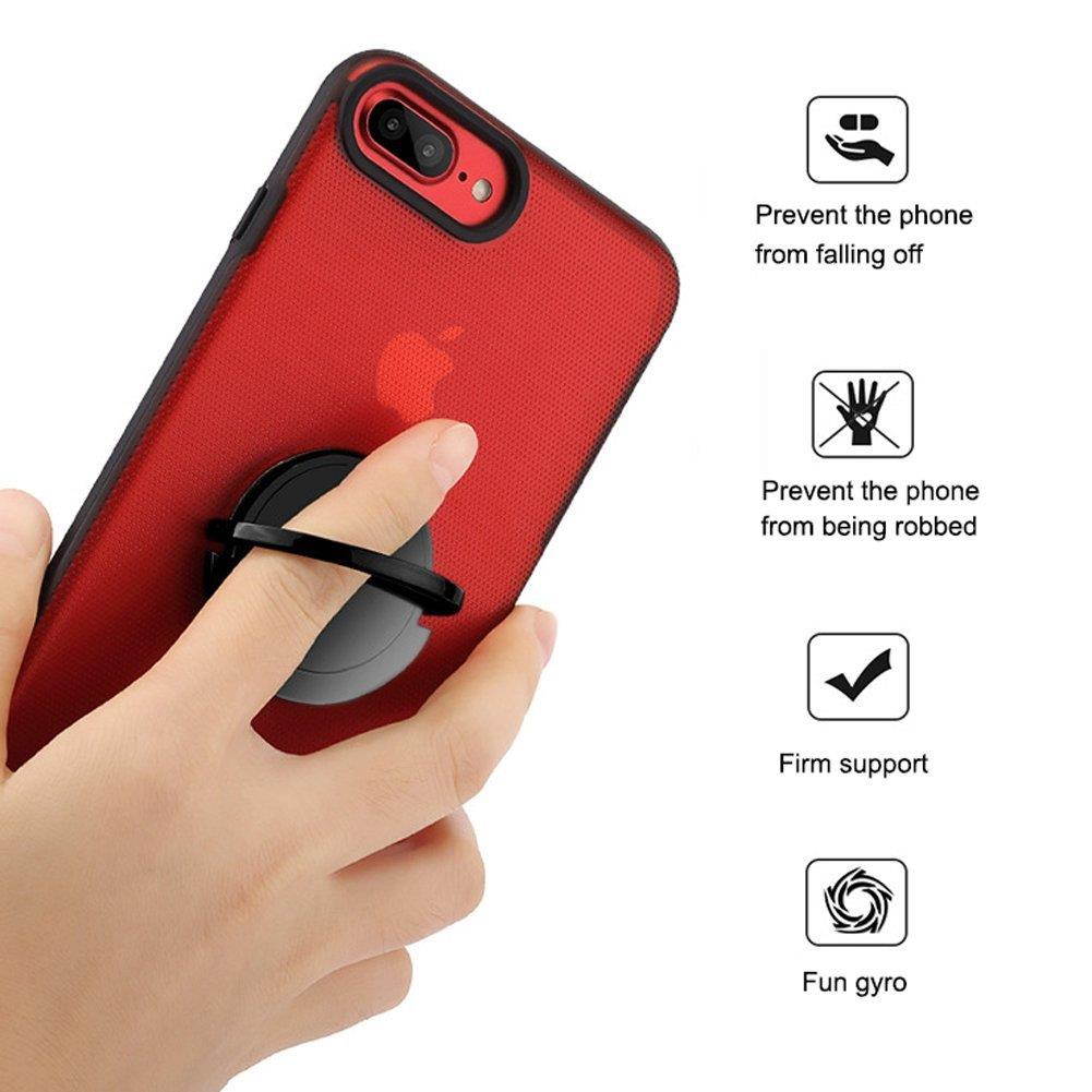 EIGIIS Creative Kickstand Phone Case Ring Holder Case Gyro Spinner Phone Case for iphone 8 Plus (Black)