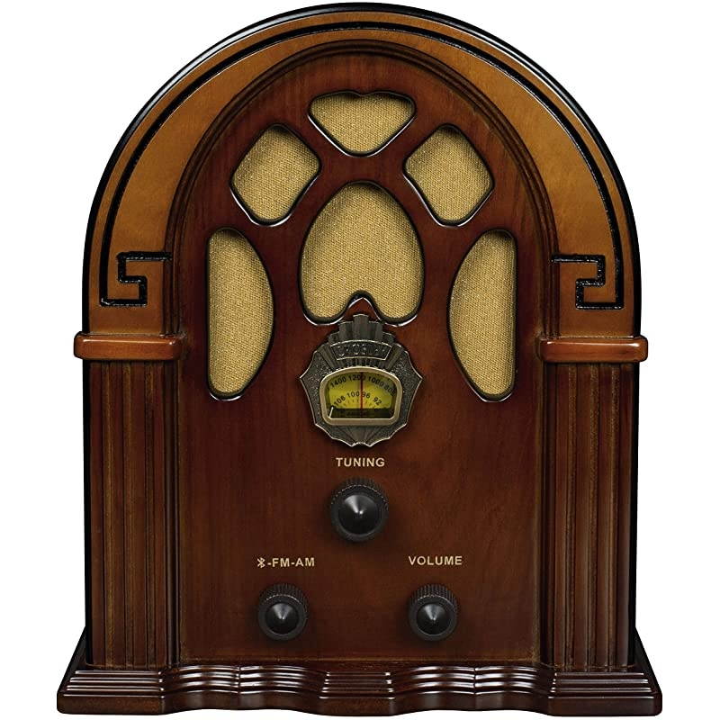 CR31D Companion Retro AmFM Tabletop Radio with Bluetooth Receiver Walnut