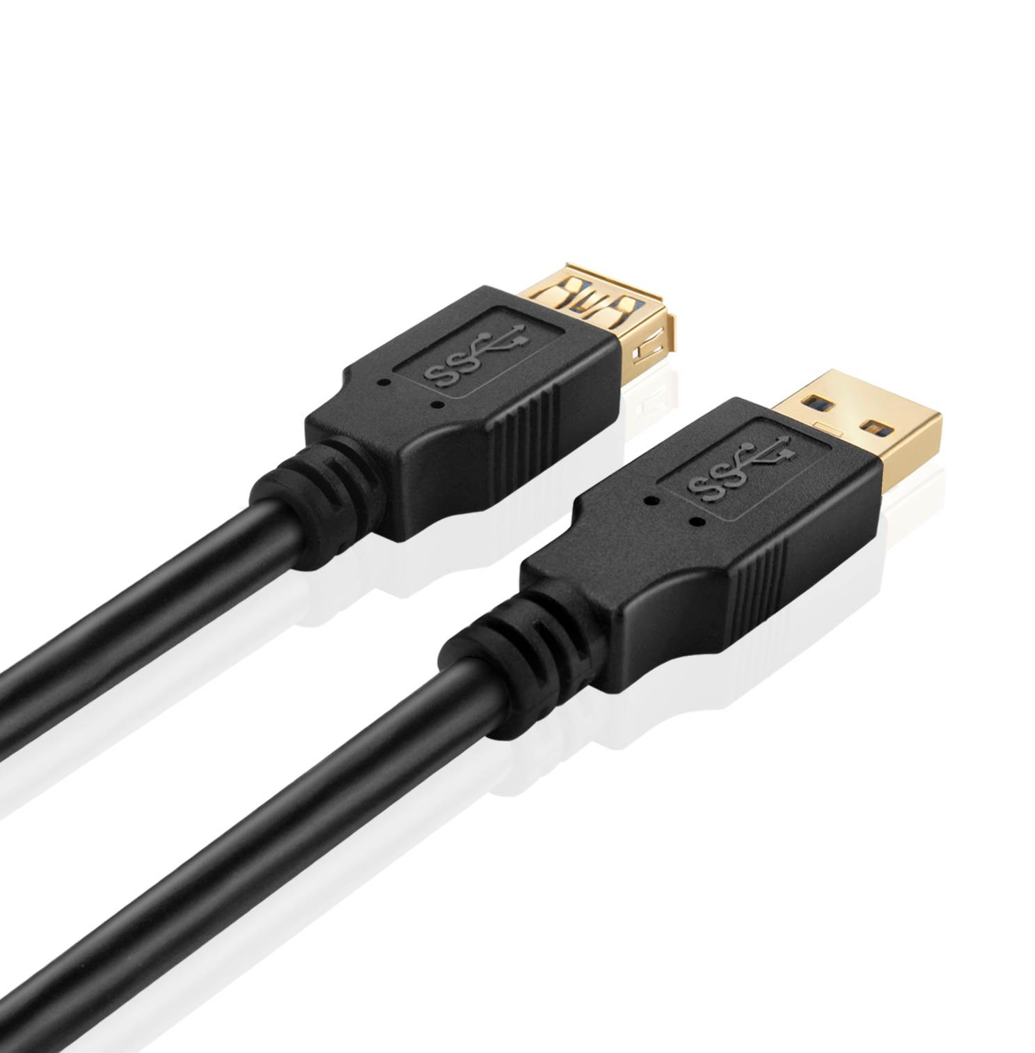 USB 3.0 Extension Cable (3 Feet) - Superspeed USB 3.0 Type A Male to Female Extender M/F Bi-Directional Connector Adapter Wire Cord Plug Jack for Data Transfer Sync & Charge - Black