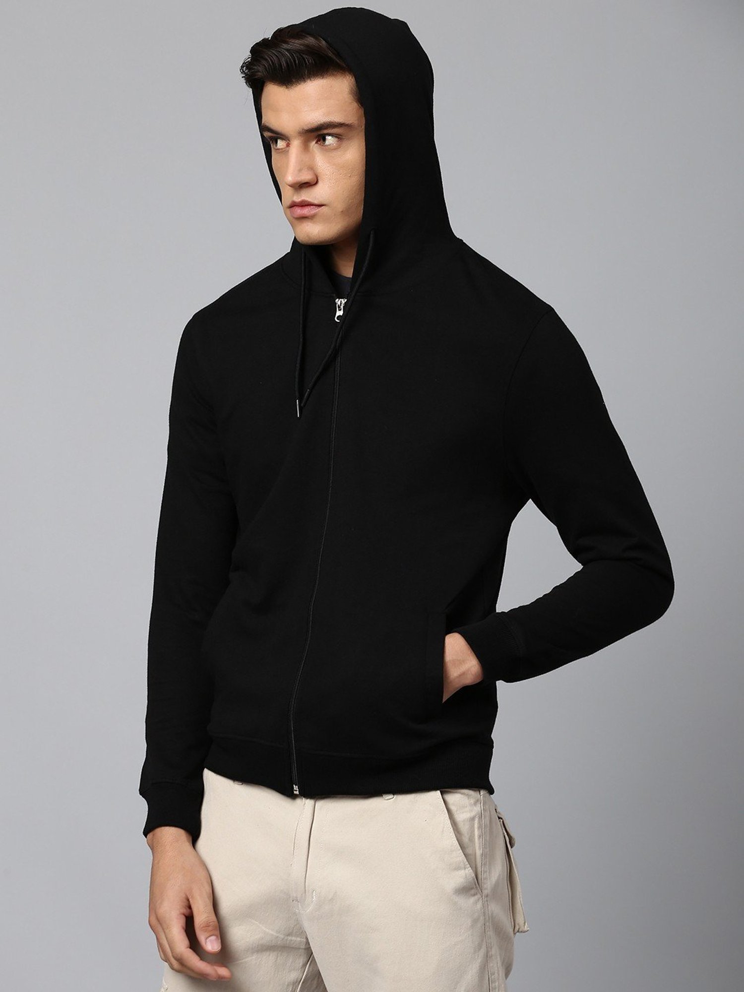 Dennis Lingo Black Regular Fit Hooded Sweatshirt